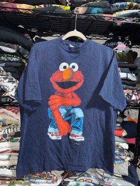 Vintage Single Stitch Big Elmo Hip Hop Graphic Mens T Shirt Size XL 90s Cartoon